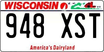 WI license plate 948XST