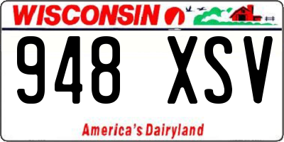 WI license plate 948XSV