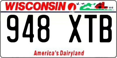 WI license plate 948XTB