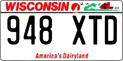WI license plate 948XTD