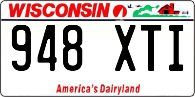 WI license plate 948XTI