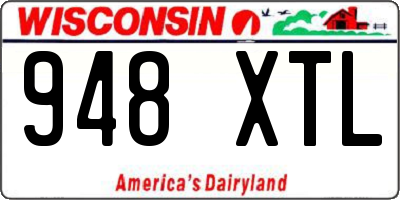 WI license plate 948XTL