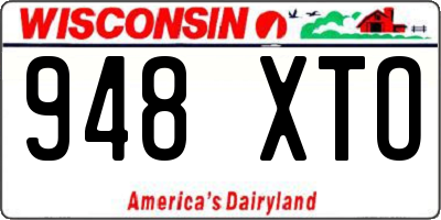 WI license plate 948XTO