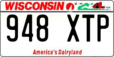WI license plate 948XTP