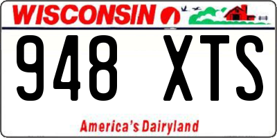 WI license plate 948XTS