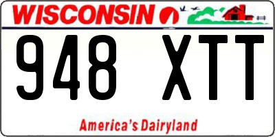 WI license plate 948XTT