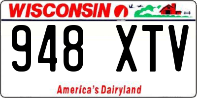 WI license plate 948XTV