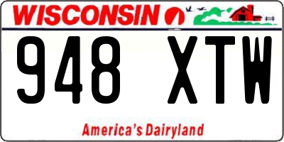 WI license plate 948XTW