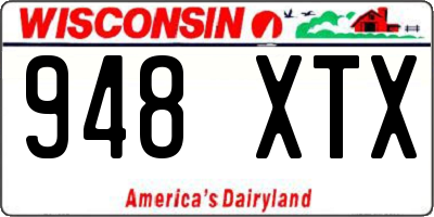 WI license plate 948XTX