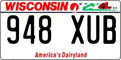 WI license plate 948XUB