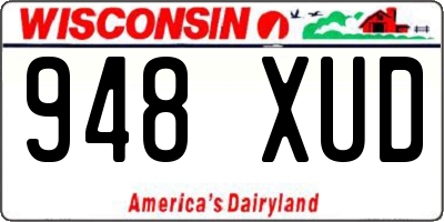 WI license plate 948XUD