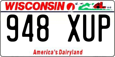 WI license plate 948XUP