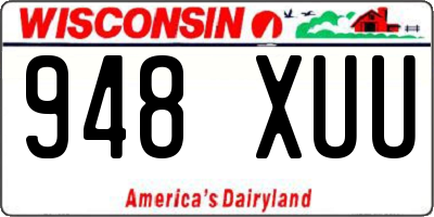 WI license plate 948XUU