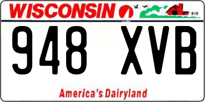 WI license plate 948XVB
