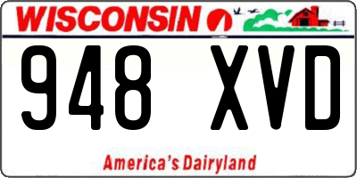 WI license plate 948XVD
