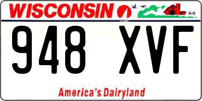 WI license plate 948XVF