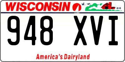WI license plate 948XVI
