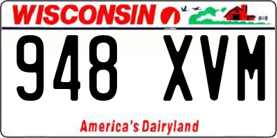 WI license plate 948XVM