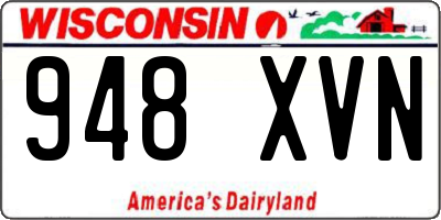 WI license plate 948XVN