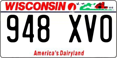 WI license plate 948XVO