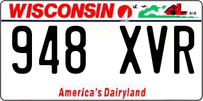 WI license plate 948XVR