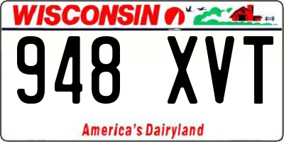 WI license plate 948XVT