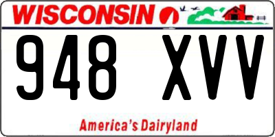 WI license plate 948XVV