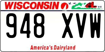 WI license plate 948XVW