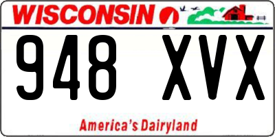 WI license plate 948XVX
