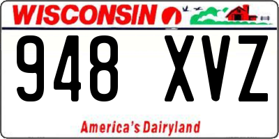 WI license plate 948XVZ