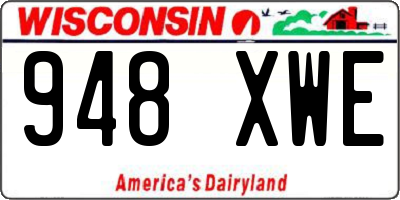 WI license plate 948XWE