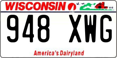 WI license plate 948XWG
