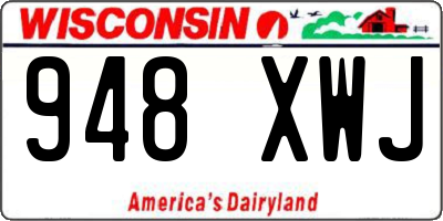 WI license plate 948XWJ