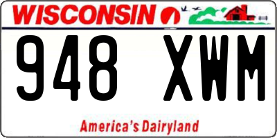 WI license plate 948XWM