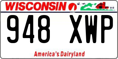 WI license plate 948XWP