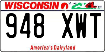WI license plate 948XWT