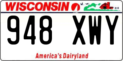 WI license plate 948XWY