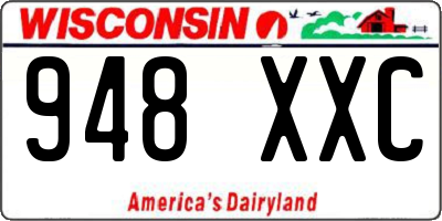 WI license plate 948XXC