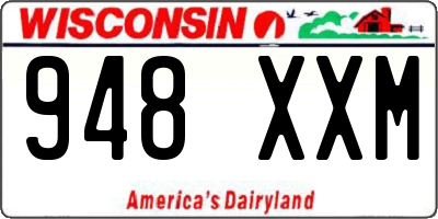 WI license plate 948XXM
