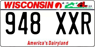 WI license plate 948XXR