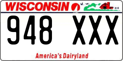 WI license plate 948XXX