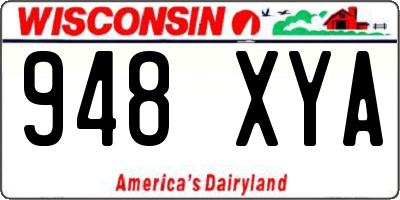 WI license plate 948XYA