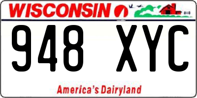 WI license plate 948XYC