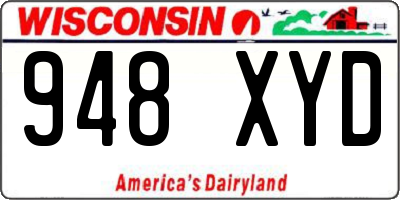 WI license plate 948XYD
