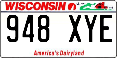 WI license plate 948XYE