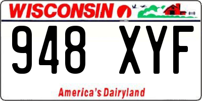WI license plate 948XYF