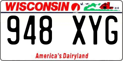 WI license plate 948XYG