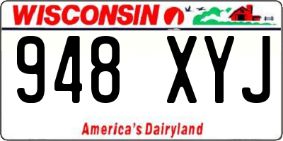 WI license plate 948XYJ