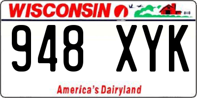 WI license plate 948XYK