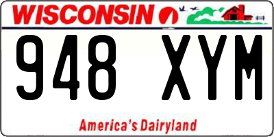 WI license plate 948XYM